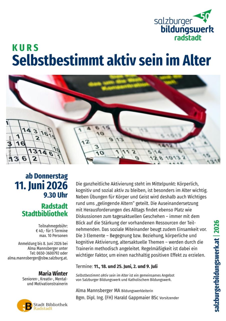 Selbstbestimmt aktiv sein im Alter
